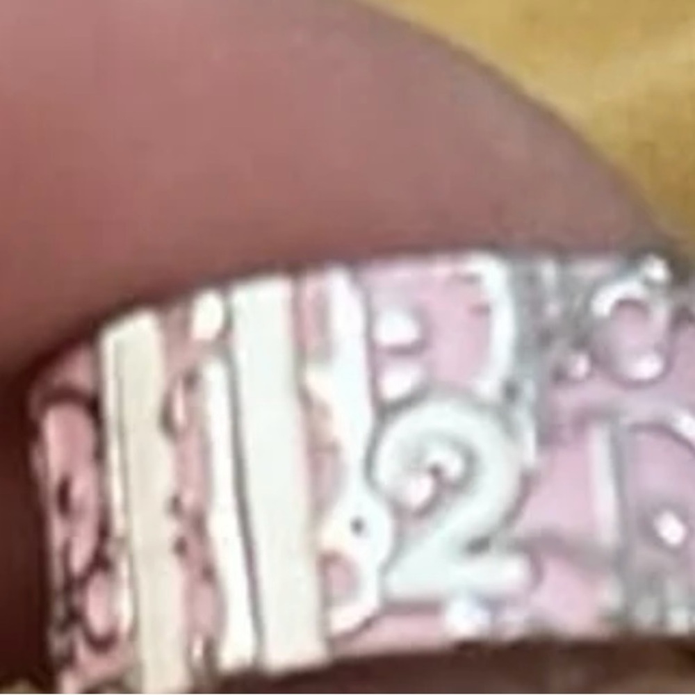 Christin Dior, Pink Barbie  Core Trotter, Pink and Silver Ring  Size 6